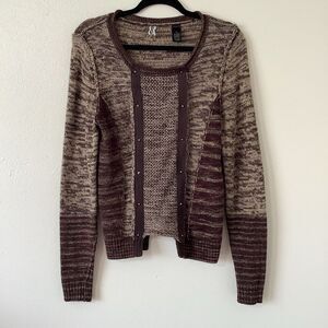BKE Fairy Grunge Cottagecore Grandpacore Fairycore Brown Knit Sweater Medium